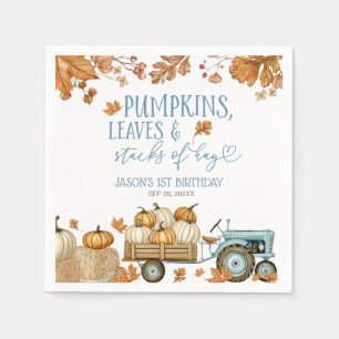 Serviette En Papier Citrouilles Feuilles & Tas de Foin Garçon