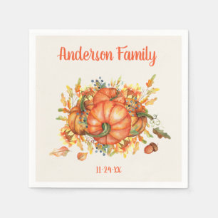 Serviette En Papier Citrouilles orange personnalisées pour Thanksgivin