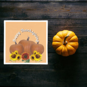 Serviette En Papier Citrouilles oranges avec Bon thanksgiving de tourn