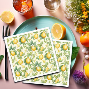 Serviette En Papier Citrus aux fleurs de citron méditerranéen
