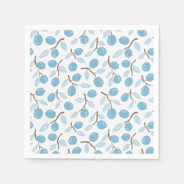 Serviette En Papier Citrus Charme bleu (Devant)