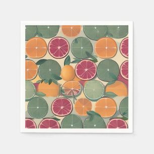 Serviette En Papier Citrus dans les tons muets