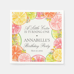 Serviette En Papier Citrus Floral Little Cutie Table d'anniversaire