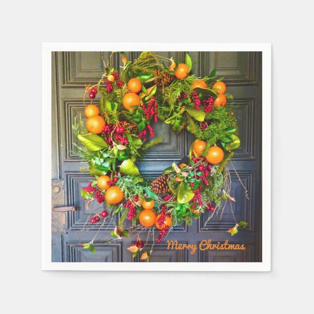 Serviette En Papier Citrus Gîtes À Thème Wreath Bok Gardens Floride (Devant)