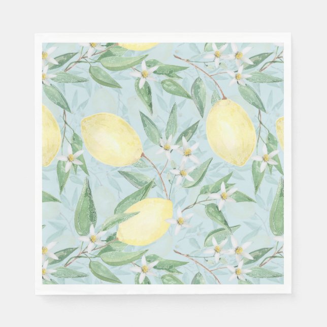 Serviette En Papier Citrus jaune citron frais (Devant)