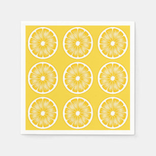 Serviette En Papier Citrus jaune moderne tranche de citron