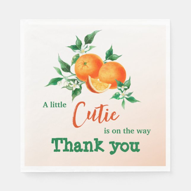 Serviette En Papier Citrus Little Cutie Sur Le Chemin Baby shower Oran (Devant)