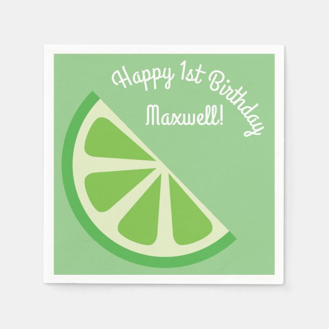 Serviette En Papier Citrus Slice Anniversaire de l'enfant Été (Devant)