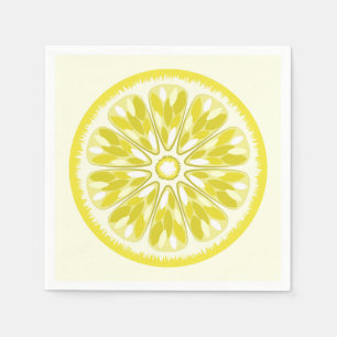 Serviette En Papier Citrus Slices Citron jaune