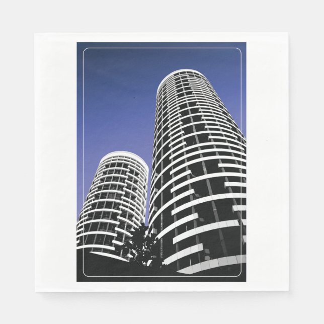 Serviette En Papier City Skyscraper Paper Napkins (Devant)