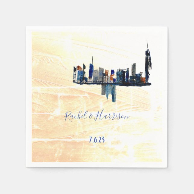 Serviette En Papier Cityscape London Painted Mariage paysage (Devant)