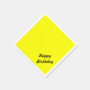 Serviette En Papier Clair Fluorescent Jaune Texte Personnalisé