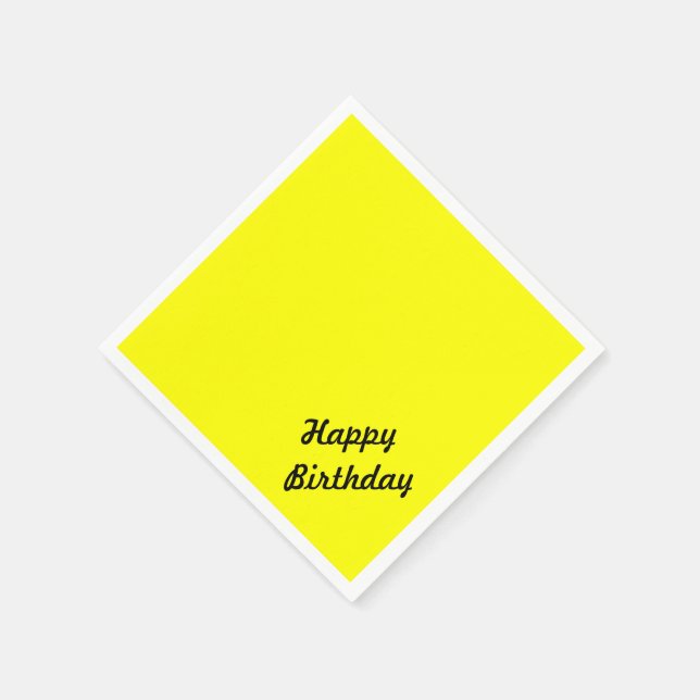 Serviette En Papier Clair Fluorescent Jaune Texte Personnalisé (Coin)