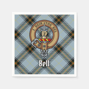 Serviette En Papier Clan Bell Crest sur Tartan
