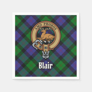Serviette En Papier Clan Blair Crest sur Tartan