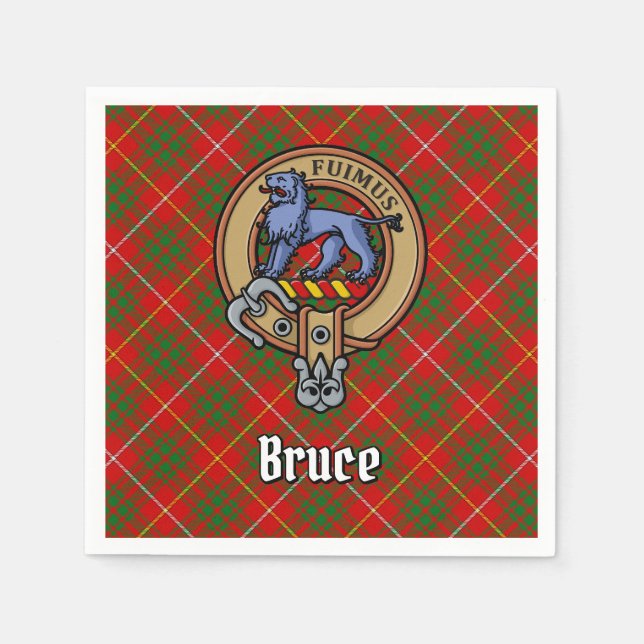 Serviette En Papier Clan Bruce Crest sur Tartan (Devant)