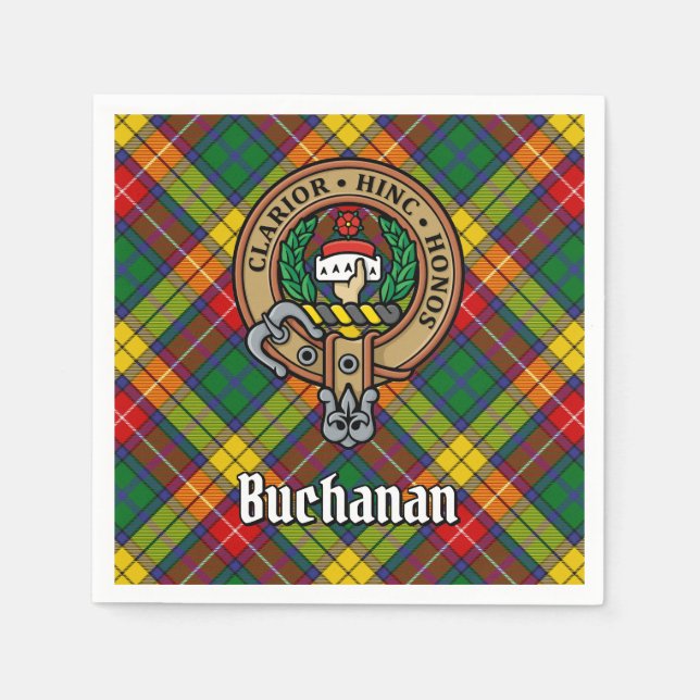 Serviette En Papier Clan Buchanan Crest sur Tartan (Devant)