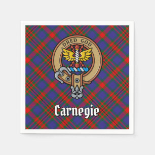 Serviette En Papier Clan Carnegie Crest sur Tartan