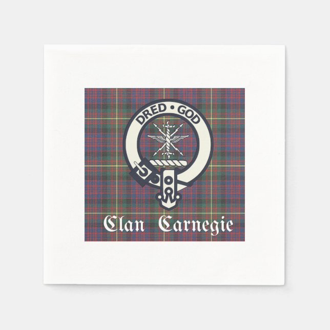 Serviette En Papier Clan Carnegie Crest Tartan (Devant)