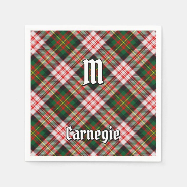 Serviette En Papier Clan Carnegie robe Tartan (Devant)