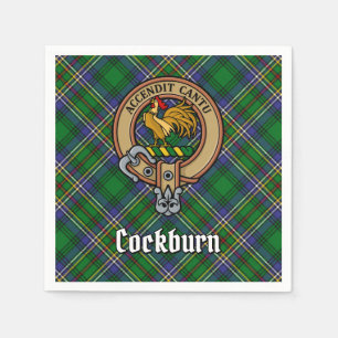 Serviette En Papier Clan Cockburn Crest sur Tartan
