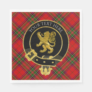 Serviette En Papier Clan Crest Lion Tartan