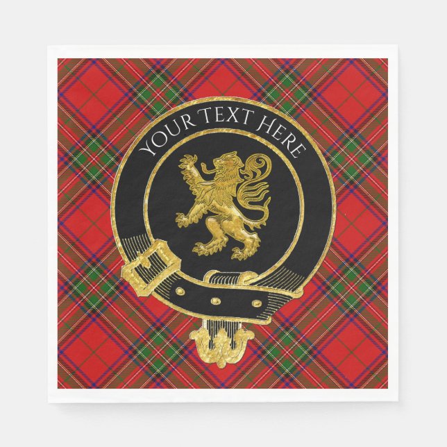 Serviette En Papier Clan Crest Lion Tartan (Devant)