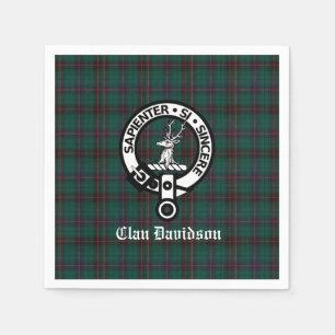 Serviette En Papier Clan Davidson Crest Badge et Tartan