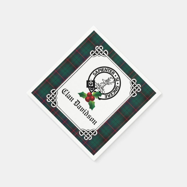 Serviette En Papier Clan Davidson Crest Badge & Tartan Holiday (Coin)