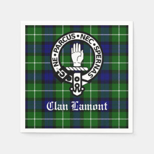 Serviette En Papier Clan écossais Lamont Crest Badge et Taetan