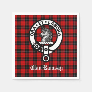 Serviette En Papier Clan écossais Ramsay Crest Badge & Tartan