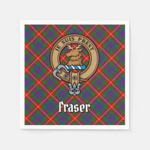 Serviette En Papier Clan Fraser de Lovat Crest sur Tartan
