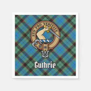 Serviette En Papier Clan Guthrie Crest sur Tartan