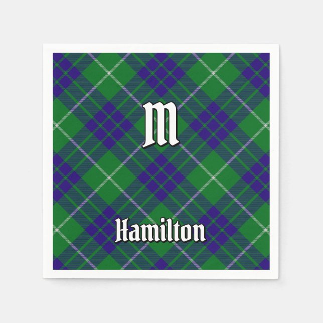 Serviette En Papier Clan Hamilton Chasse Tartan Napkins (Devant)