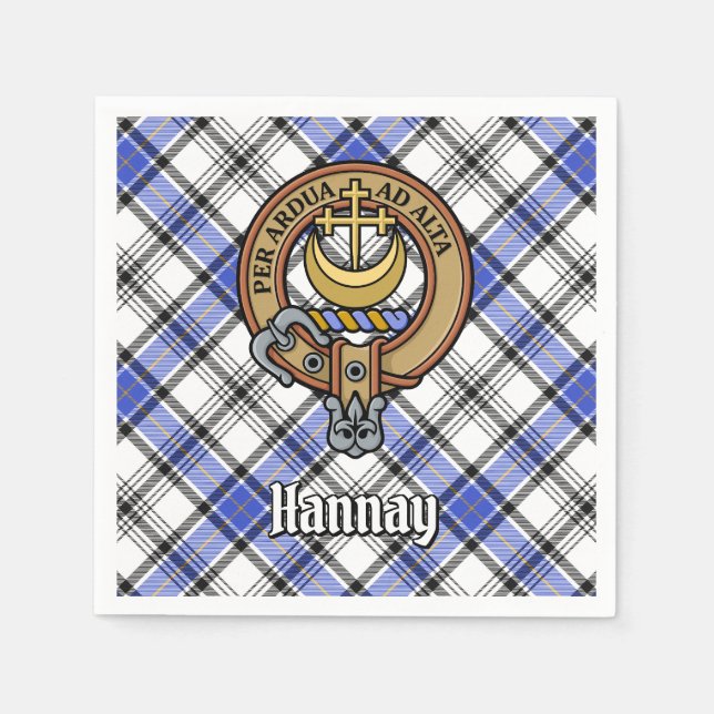 Serviette En Papier Clan Hannay Crest sur Tartan (Devant)