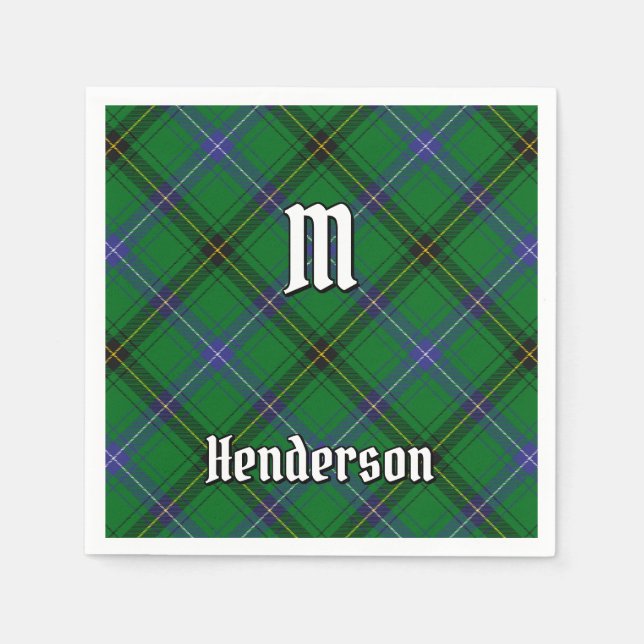 Serviette En Papier Clan Henderson Tartan (Devant)