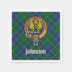 Serviette En Papier Clan Johnston Crest sur Tartan