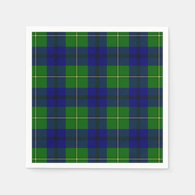 Serviette En Papier Clan Johnston Tartan (Devant)