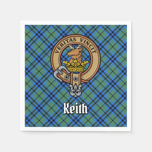 Serviette En Papier Clan Keith Crest sur Tartan (Devant)