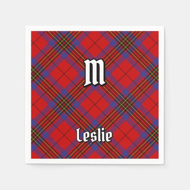 Serviette En Papier Clan Leslie Red Tartan (Devant)