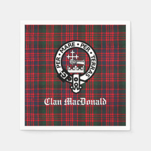 Serviette En Papier Clan MacDonald Crest & Tartan moderne