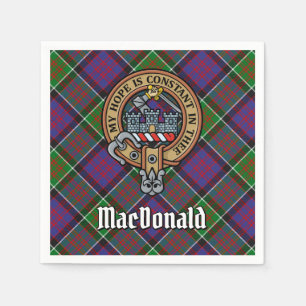 Serviette En Papier Clan MacDonald de Clanranald Crest sur Tartan
