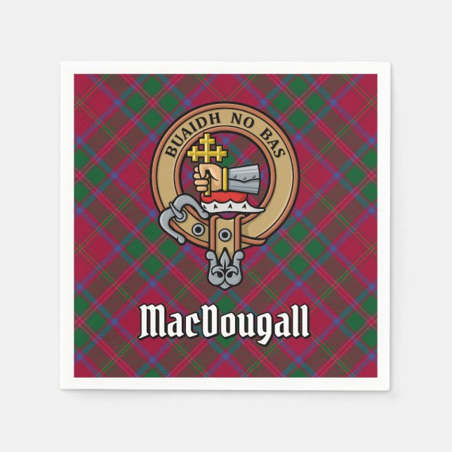 Serviette En Papier Clan MacDougall Crest sur Tartan (Devant)