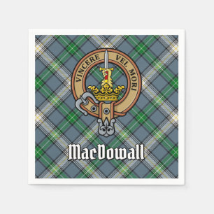 Serviette En Papier Clan MacDowall Crest sur Tartan