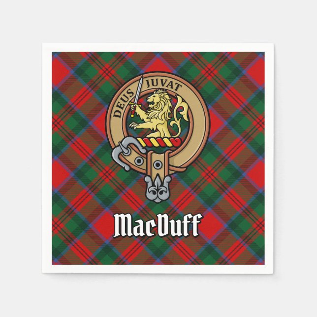 Serviette En Papier Clan MacDuff Crest sur Tartan (Devant)