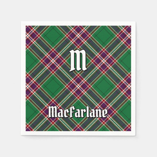 Serviette En Papier Clan MacFarlane Chasse moderne Tartan (Devant)