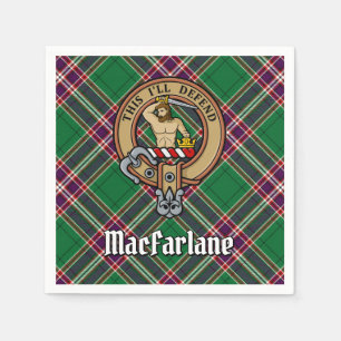 Serviette En Papier Clan MacFarlane Crest sur Tartan de chasse moderne