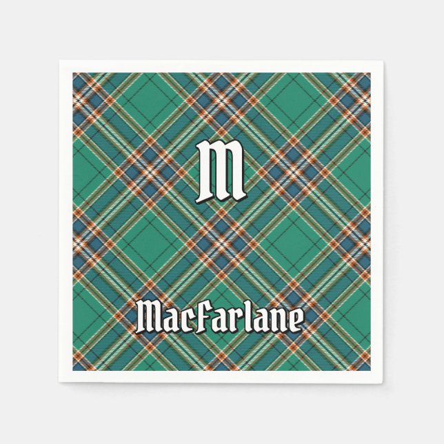 Serviette En Papier Clan MacFarlane Tartan de chasse antique (Devant)