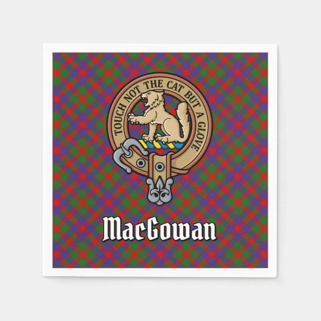 Serviette En Papier Clan MacGowan Crest sur Tartan (Devant)