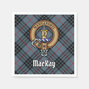 Serviette En Papier Clan MacKay Crest sur Blue Tartan
